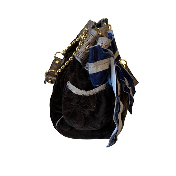 Vintage Juicy Couture Quilted Velour Tote Shoulder Bag - Picture 6 of 9